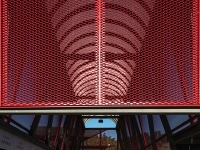 Red Aluminum mesh facades