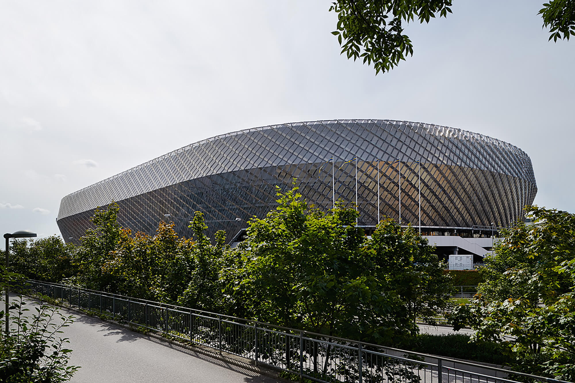 the Tele2 Arena with expanded metal surface