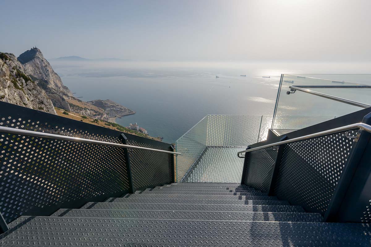 the steel stairs and expanded metal guard bar