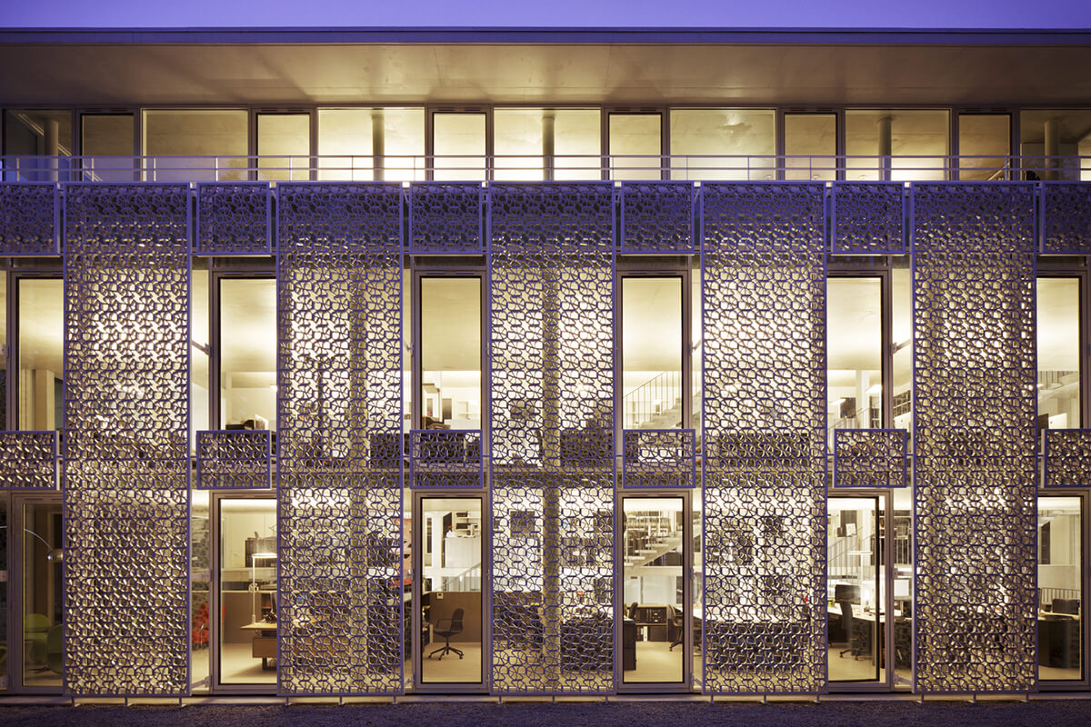 violet office with expanded metal
