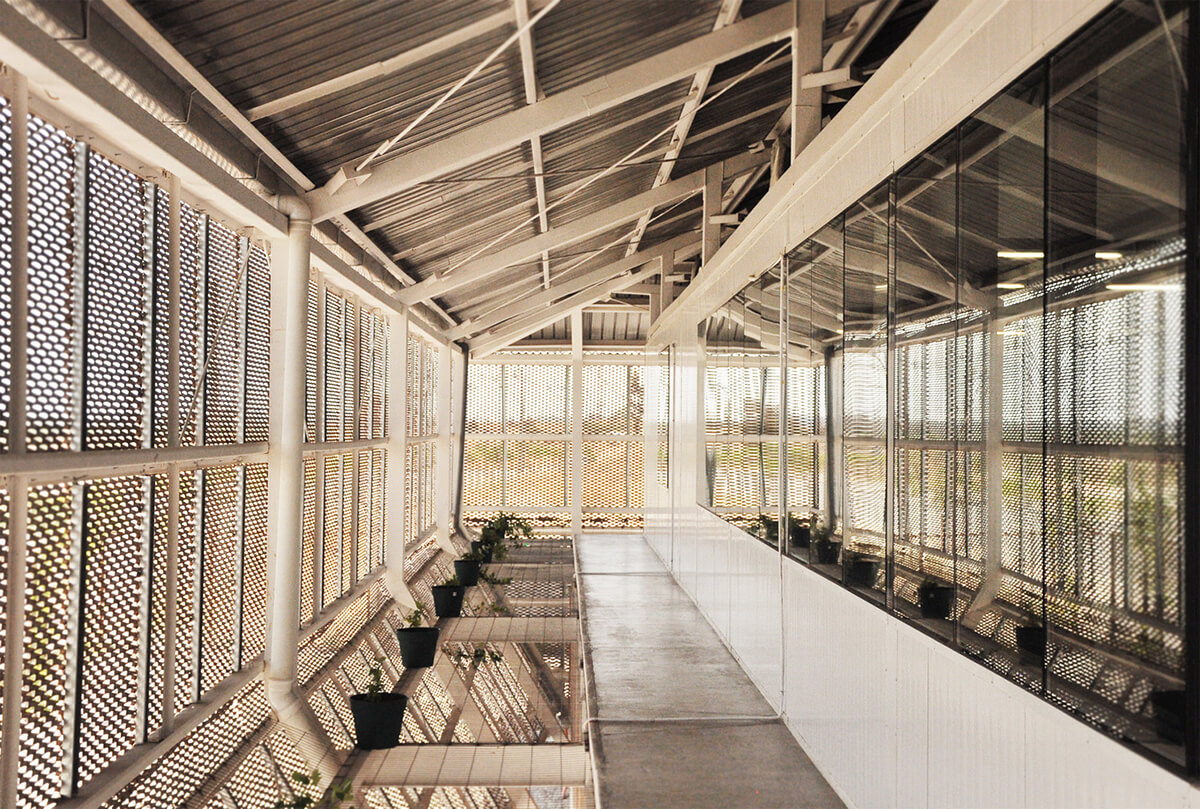 the display room which has expanded metal window