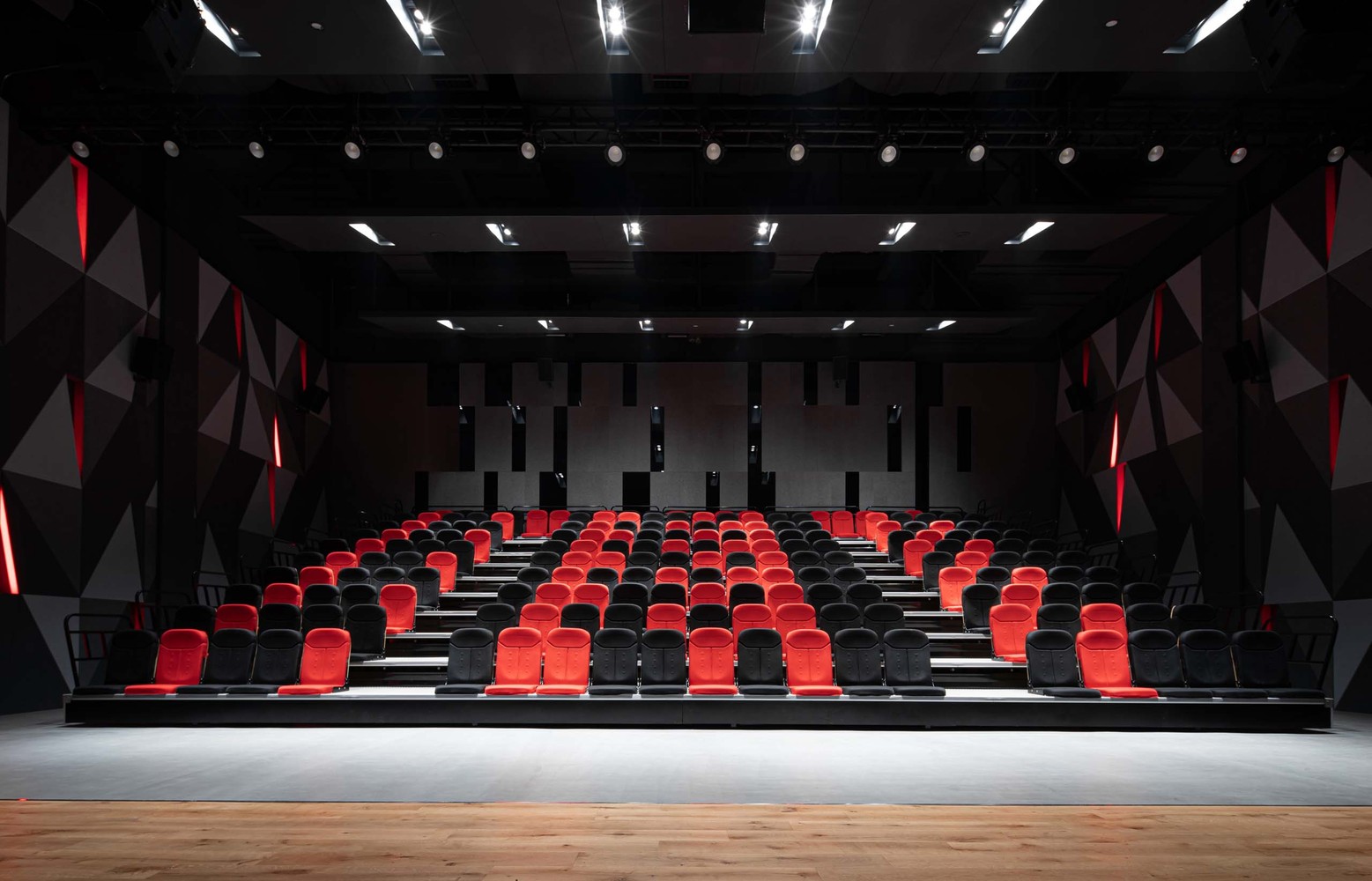 the theater in red and black