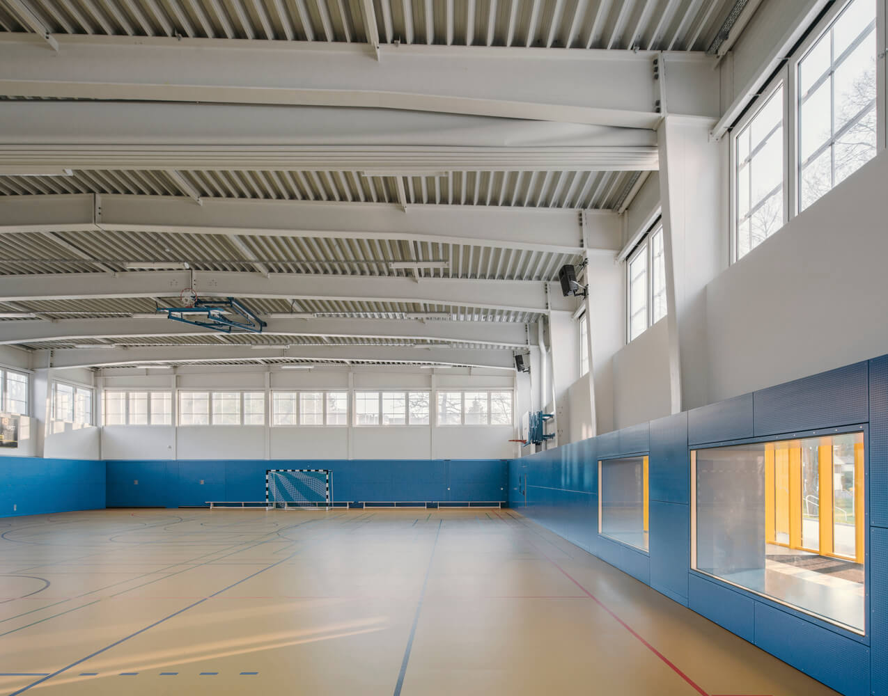 blue perforated metal panel
