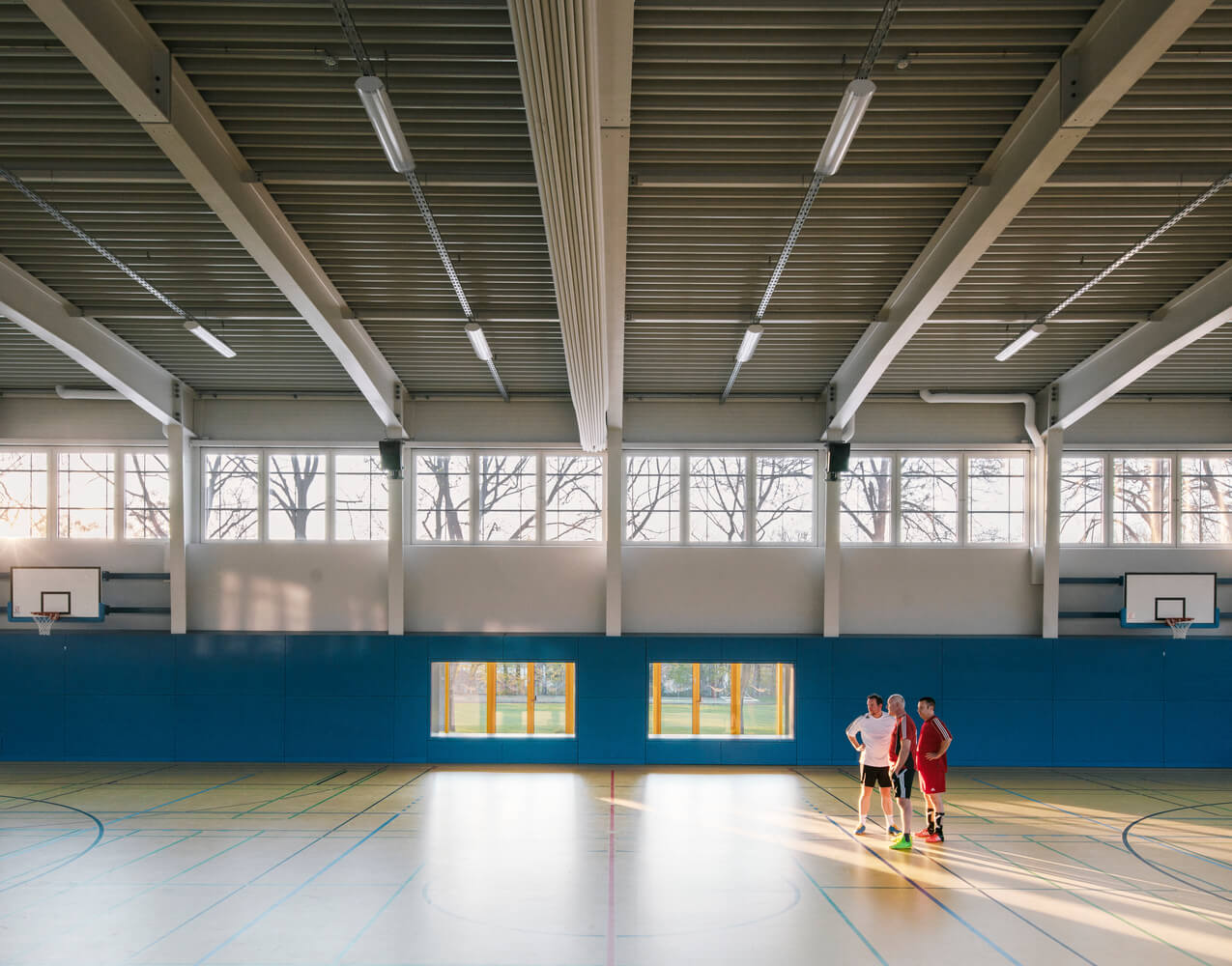 clear basketball and fitness court